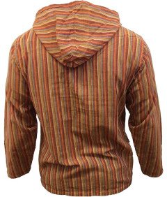 Bluza Męska Bawełniana z Kapturem w Paski Pomarańczowa 4XL Festiwalowa