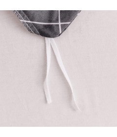 Pościel z Mikrofibry Czarno Bała Kratka 135x200 cm Zestaw z Poszewką 80x80