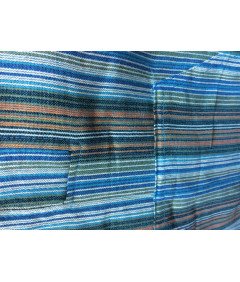 Bluza Męska w Paski z Kapturem Turkusowy Mix Rozmiar 3XL