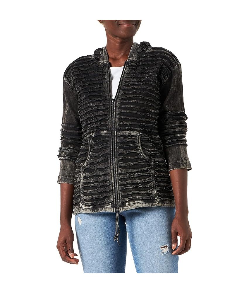 Damska Bluza z Kapturem w Stylu Gotyckim z Wycięciami Czarna S