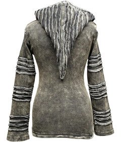 Damska Bluza z Kapturem w Stylu Gotyckim z Wycięciami Czarna S