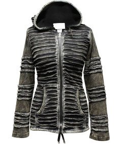 Damska Bluza z Kapturem w Stylu Gotyckim z Wycięciami Czarna S