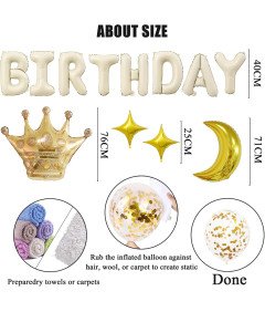 Dekoracja na 50 Urodziny Zestaw Balonów XXL Białe Złoto z Cyfrą 50