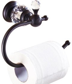 Luksusowy Kryształowy Uchwyt na Papier Toaletowy z Diamentem Czarny