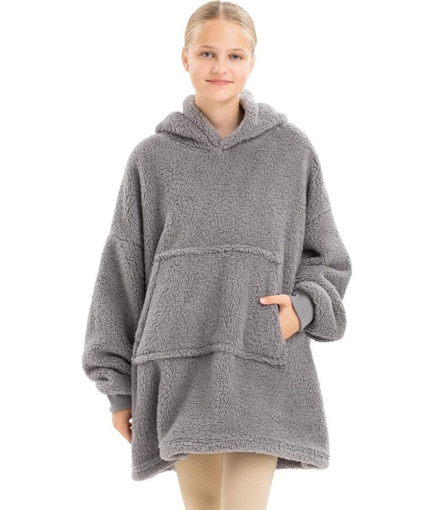 Bluza Polarowa z Kapturem Dziecięca Unisex Przytulna i Obszerna Rozmiar XL