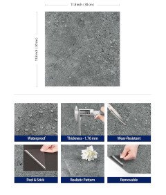 Samoprzylepne Płytki Winylowe Podłogowe imitacja Granitu PCV 30x30cm 15 szt