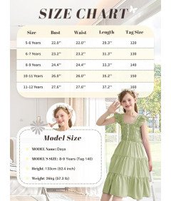 Sukienka Letnia Dziewczęca Elegancka z Bufiastymi Rękawami 10-11 lat 150 cm