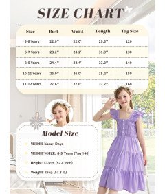 Sukienka Letnia Dziewczęca Elegancka z Bufiastymi Rękawami 11-12 lat 160 cm