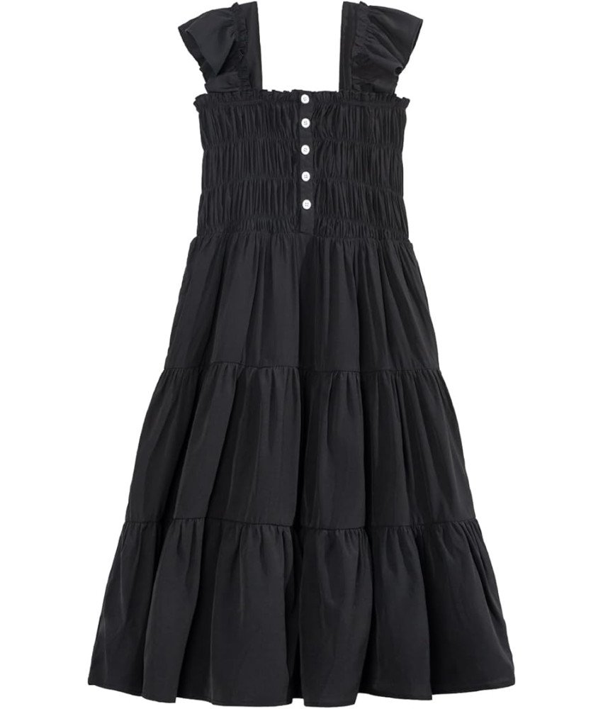 Sukienka Letnia Dziewczęca Elegancka z Bufiastymi Rękawami 10-11 lat 150 cm