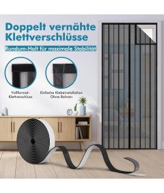 Magnetyczna Moskitiera Drzwi Balkonowe 95 x 225 cm Ochrona przed Owadami