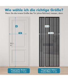 Magnetyczna Moskitiera Drzwi Balkonowe 95 x 225 cm Ochrona przed Owadami