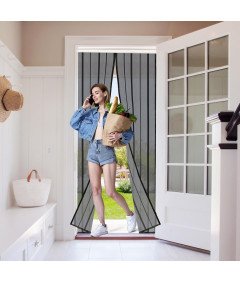 Magnetyczna Moskitiera Drzwi Balkonowe 95 x 225 cm Ochrona przed Owadami