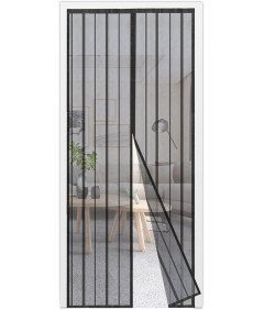 Magnetyczna Moskitiera na Drzwi Balkonowe 110 x 230 cm bez Wiercenia Czarna