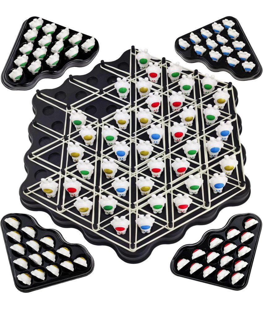 Strategiczna Gra Planszowa w Trójkąty dla Dzieci Gra Logiczna dla 2-4 Osób