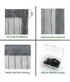 Magnetyczna Moskitiera na Drzwi Balkonowe 160x230cm Ochrona przed Owadami