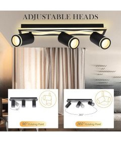 Regulowana Lampa Sufitowa LED Reflektor Obrotowy Nowoczesny Ciepłe Światło