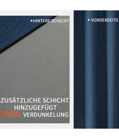 Zestaw 2 Zasłon Zaciemniających Termoizolacyjnych 117 x 137 cm Imitacja Lnu