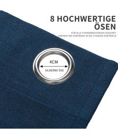 Zestaw 2 Zasłon Zaciemniających Termoizolacyjnych 117 x 137 cm Imitacja Lnu