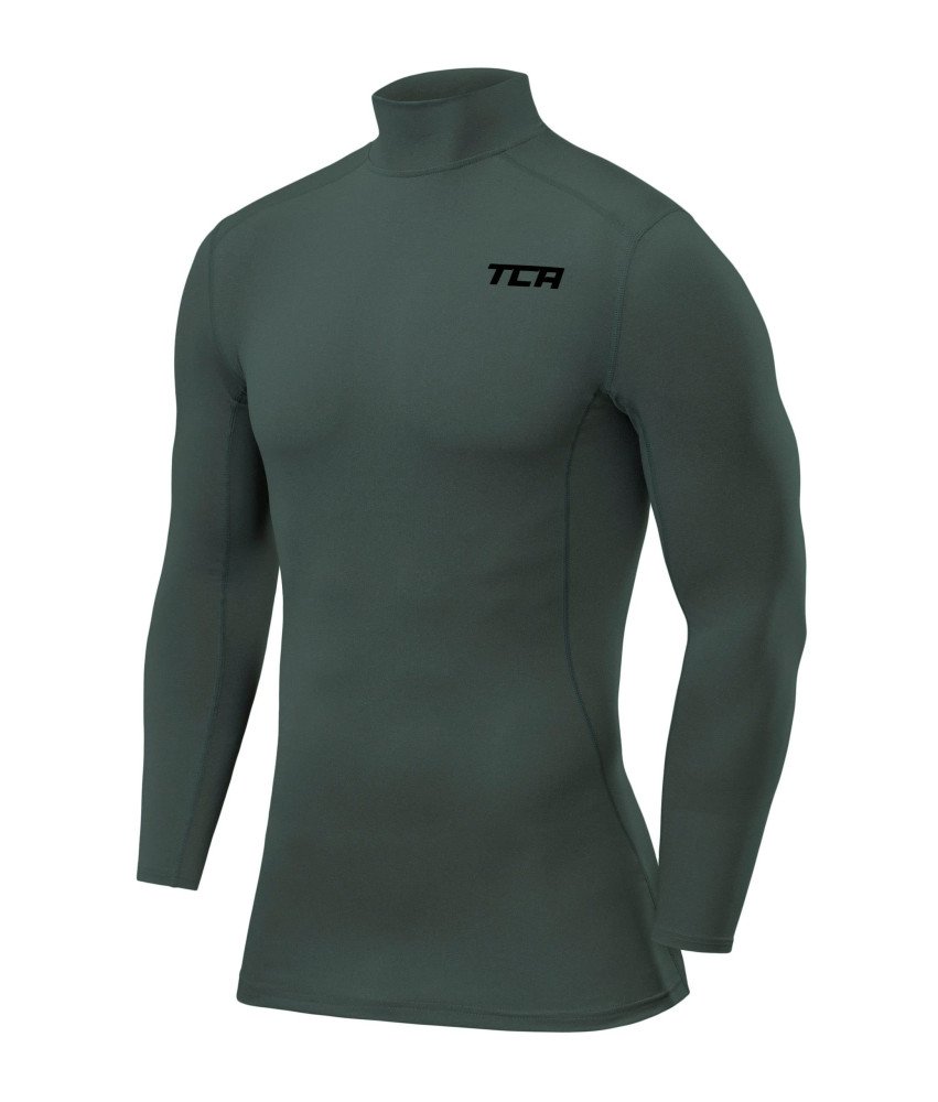 TCA Koszulka Termiczna dla Chłopców z Długim Rękawem Ciemnozielona 8–10 lat