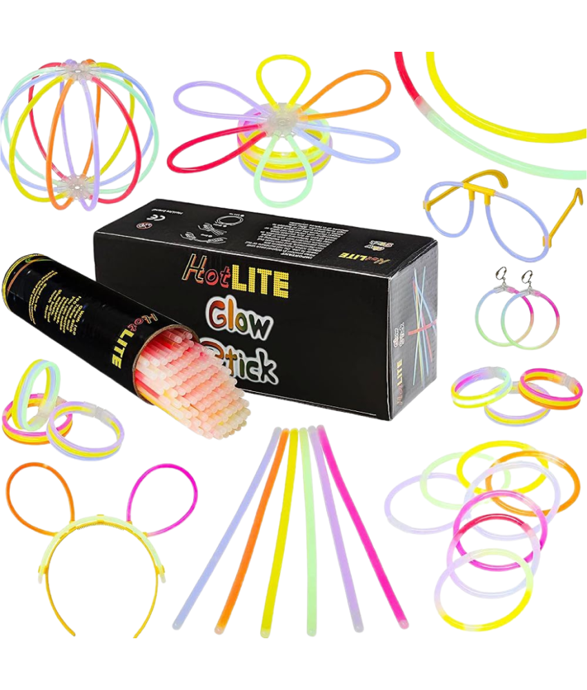 HotLite Zestaw Kolorowych Glow Sticków 100 szt 20 cm Świecące Patyczki