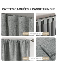 Zasłona Gotowa Zaciemniająca Nieprzezroczysta 106x158 cm 2 Sztuki Szare