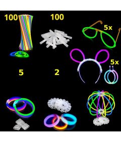 HotLite Zestaw Kolorowych Glow Sticków 100 szt 20 cm Świecące Patyczki