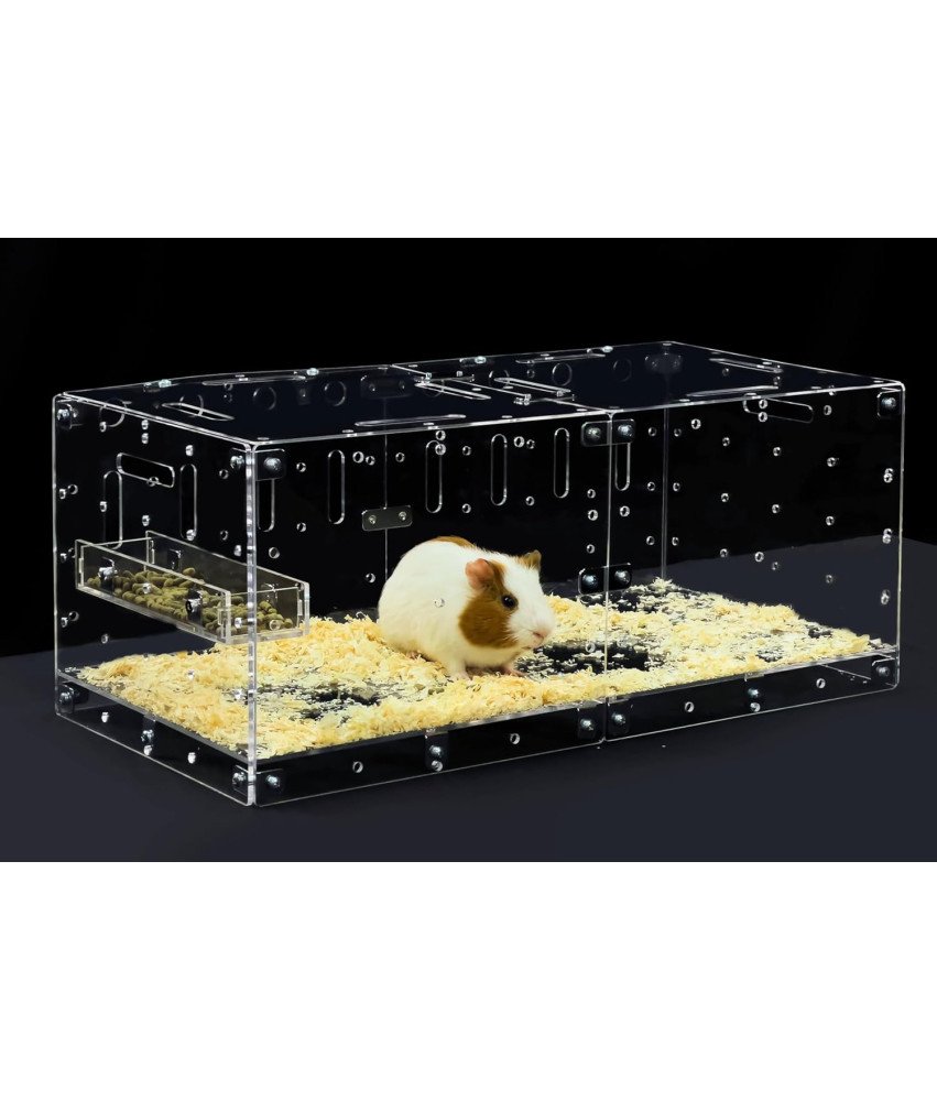 GuineaLoft Akrylowa Klatka Przezroczysta Wysuwana dla Chomika DIY