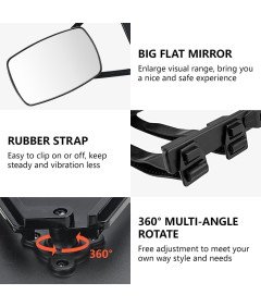 Zestaw 2 Uniwersalnych Lusterek Regulowanych do Przyczep Kempingowych