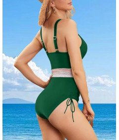 Strój Kąpielowy Damski Jednoczęściowy z Wysokim Stanem Wyszczuplający XL