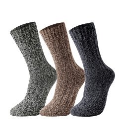 Zestaw 3 Par Skarpet z Wełny Merynosów Termiczne Grube Skarpety 43-46