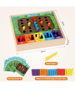 Gra Edukacyjna Sortująca Owady Drewniana Zabawka 25 Elementów dla Dzieci