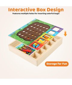 Gra Edukacyjna Sortująca Owady Drewniana Zabawka 25 Elementów dla Dzieci