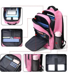 Della Gao Potovalni nahrbtnik proti kraji z USB Pink