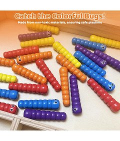 Gra Edukacyjna Sortująca Owady Drewniana Zabawka 25 Elementów dla Dzieci