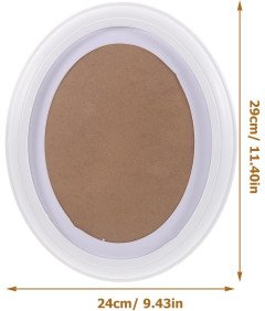 Drewniana Ramka Owalna na Zdjęcia 24x29cm Wisząca Dekoracja do Salonu Biała