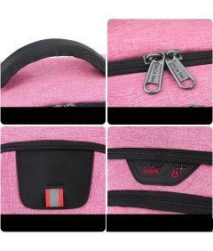 Della Gao Potovalni nahrbtnik proti kraji z USB Pink