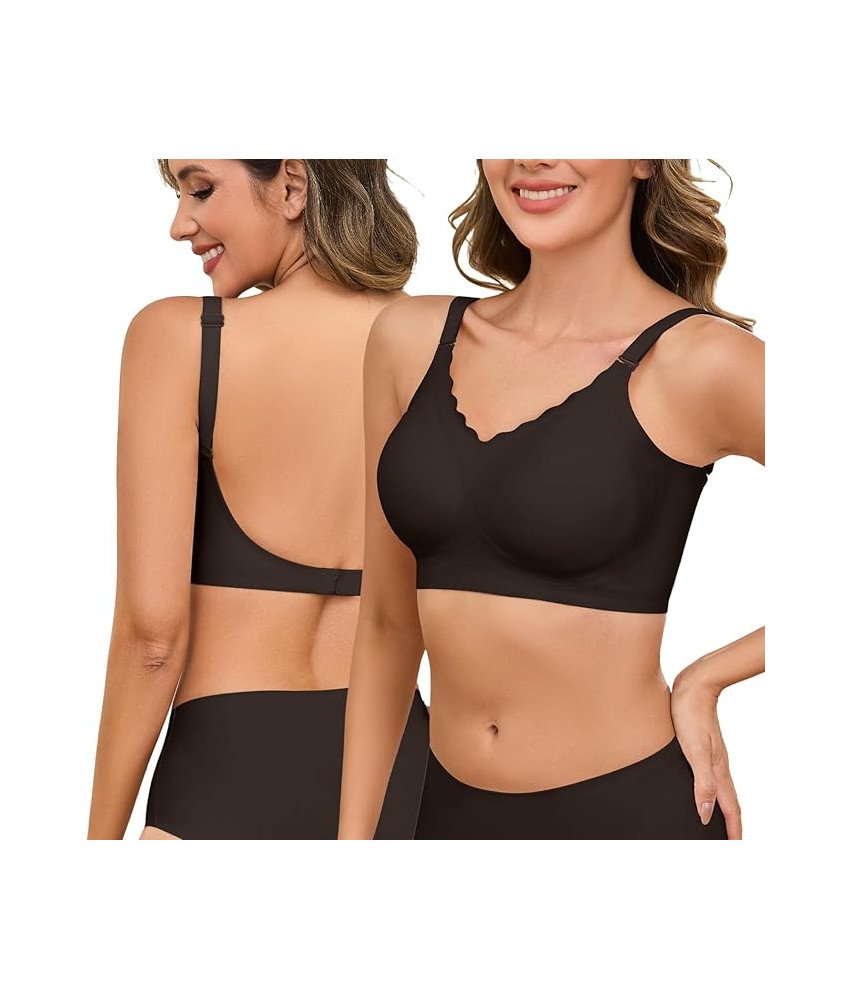 Biustonosz Bezszwowy bez Pleców Wielokierunkowe Odpinane Ramiączka Czarny S