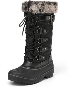 Damskie Buty Śniegowe Wodoodporne Podeszwa Antypoślizgowa Czarne 38
