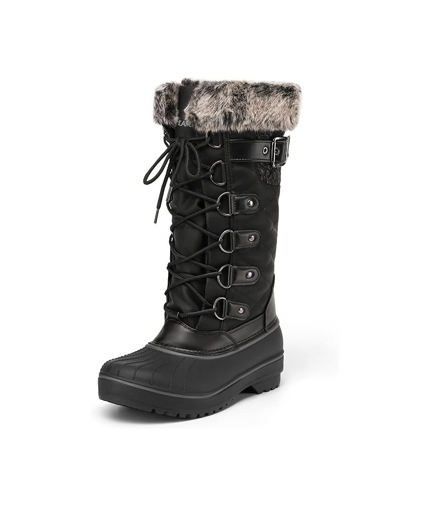 Damskie Buty Śniegowe Wodoodporne Podeszwa Antypoślizgowa Czarne 38