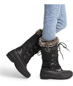 Damskie Buty Śniegowe Wodoodporne Podeszwa Antypoślizgowa Czarne 38