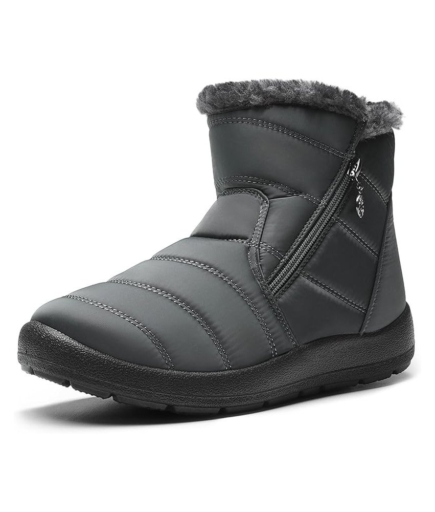 DREAM PAIRS Zimowe Buty Damskie Śniegowce Wodoodporne Ocieplane 42 Szare