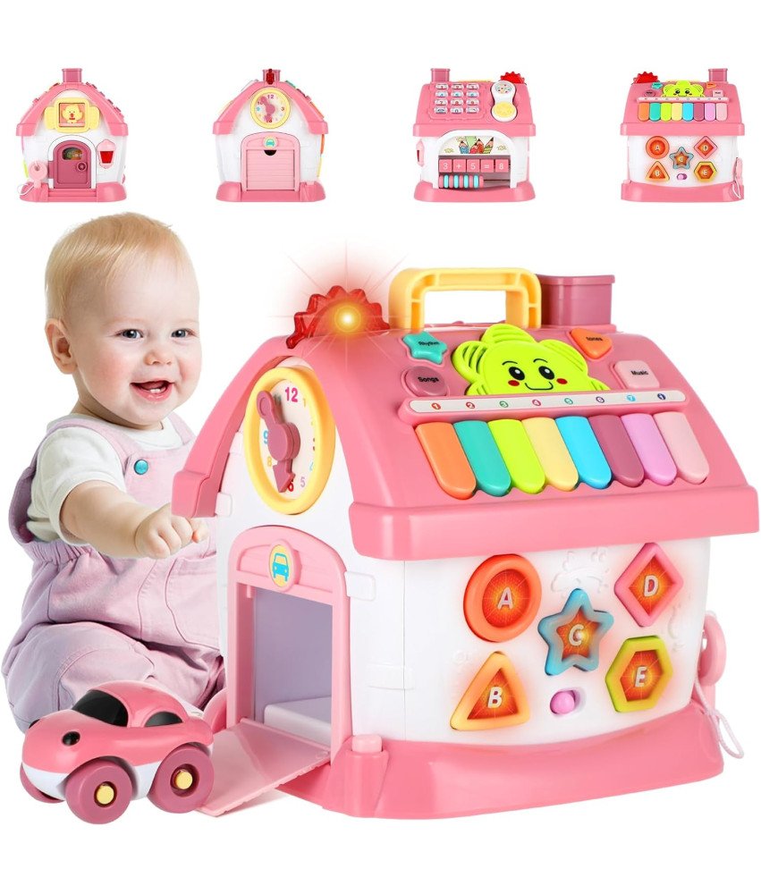 Interaktywny Domek Edukacyjny 8w1 z Akcesoriami Muzyka Światła Zwierzęta