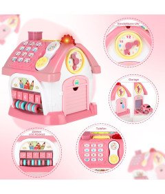 Interaktywny Domek Edukacyjny 8w1 z Akcesoriami Muzyka Światła Zwierzęta