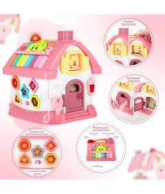 Interaktywny Domek Edukacyjny 8w1 z Akcesoriami Muzyka Światła Zwierzęta