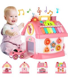 Interaktywny Domek Edukacyjny 8w1 z Akcesoriami Muzyka Światła Zwierzęta