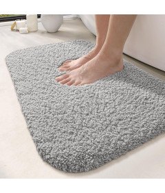 Dywanik Łazienkowy z Mikrofibry Mata Antypoślizgowa 40x60 cm Szara