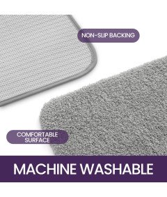 Dywanik Łazienkowy z Mikrofibry Mata Antypoślizgowa 40x60 cm Szara