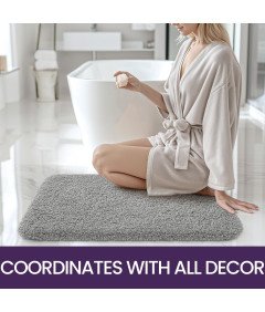 Dywanik Łazienkowy z Mikrofibry Mata Antypoślizgowa 40x60 cm Szara