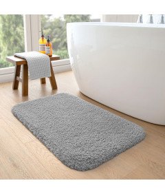 Dywanik Łazienkowy z Mikrofibry Mata Antypoślizgowa 40x60 cm Szara