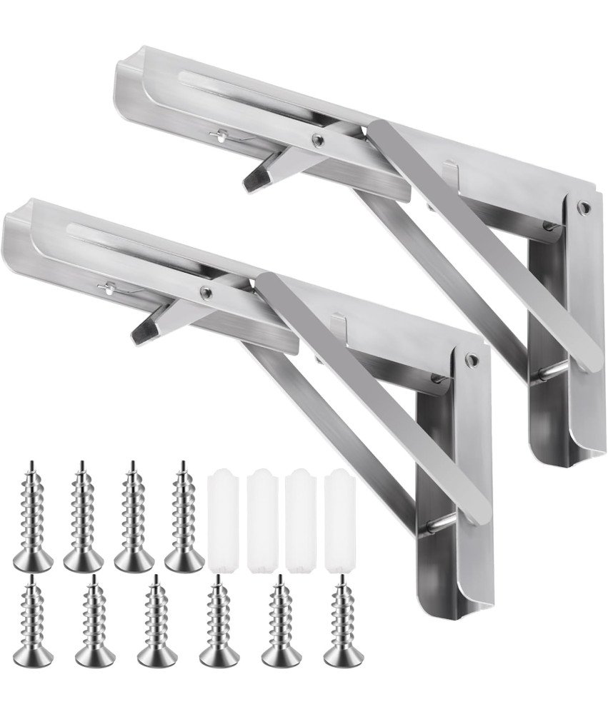 2 Sztuki Składanych Metalowych Wsporników Półek 20 cm Wytrzymałe Uchwyty